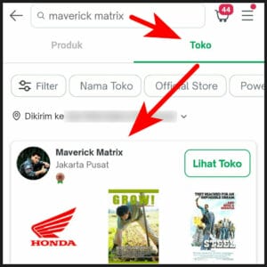 How to search Maverick Matrix on Tokopedia