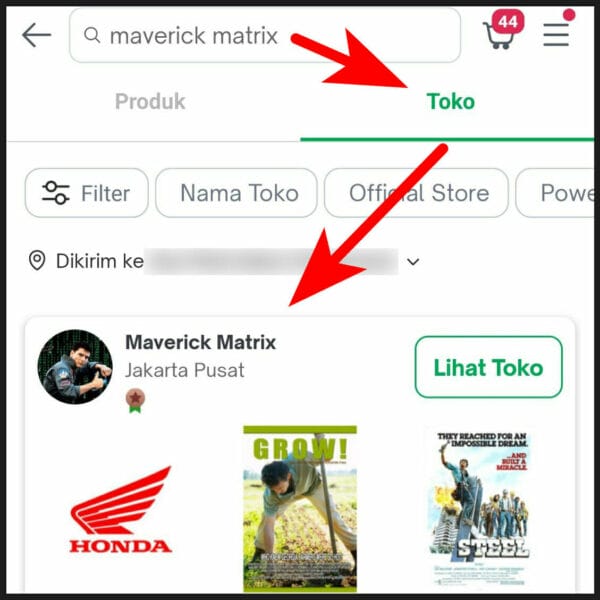 How to search Maverick Matrix on Tokopedia